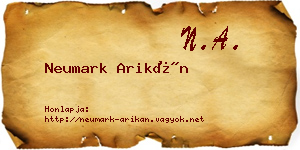 Neumark Arikán névjegykártya
